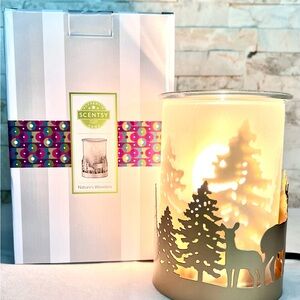 Scentsy Nature's Wonders Candle Holder - White and Gold